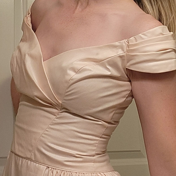 Priscilla of Boston vintage 80's 90's off the shoulder prom formal dress - Picture 2 of 16